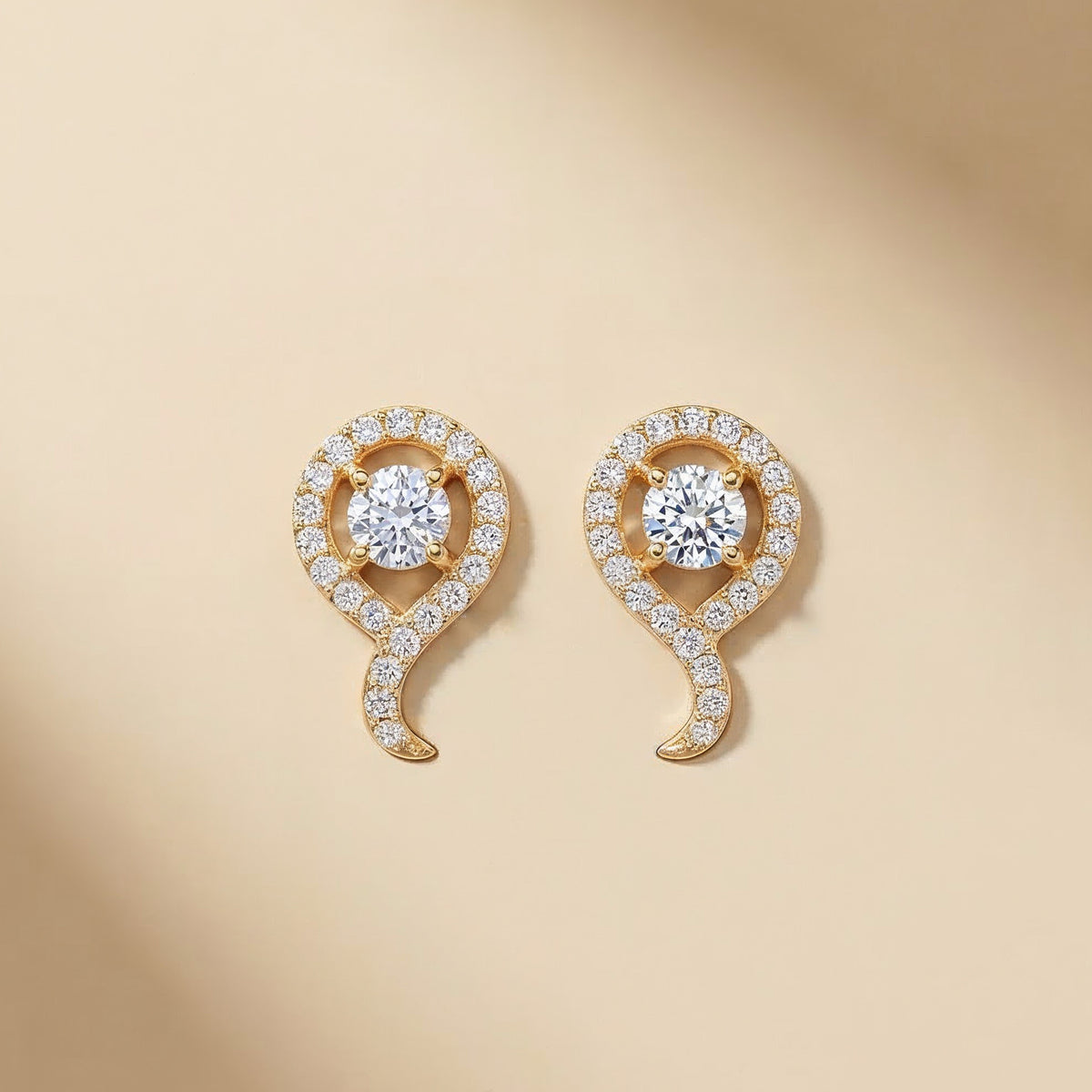 Swirl Solitaire Studs