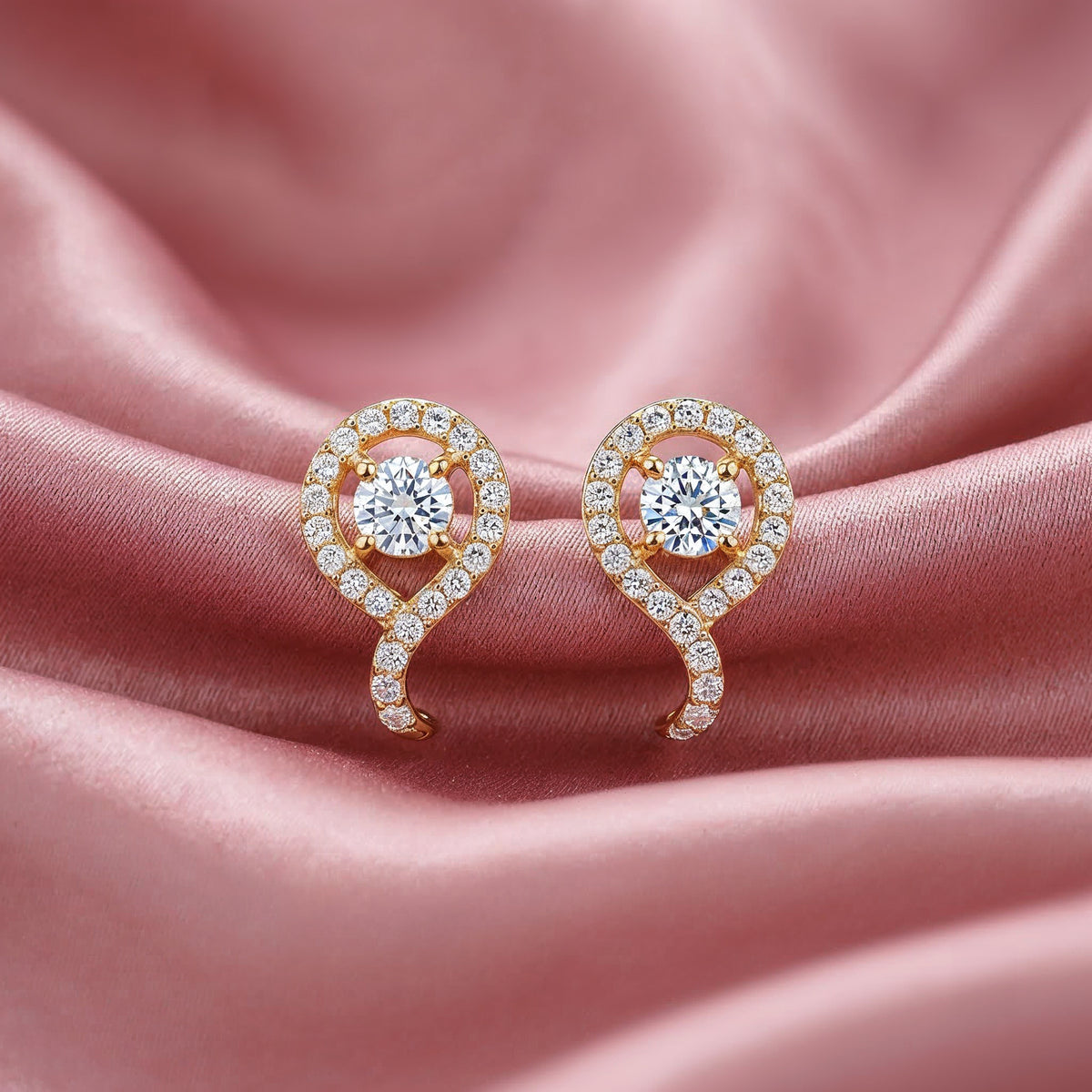 Swirl Solitaire Studs